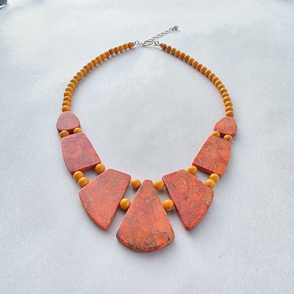 Jay King DTR Large Genuine Coral Statement Choker Necklace sterling Silver 925 - Picture 3 of 8